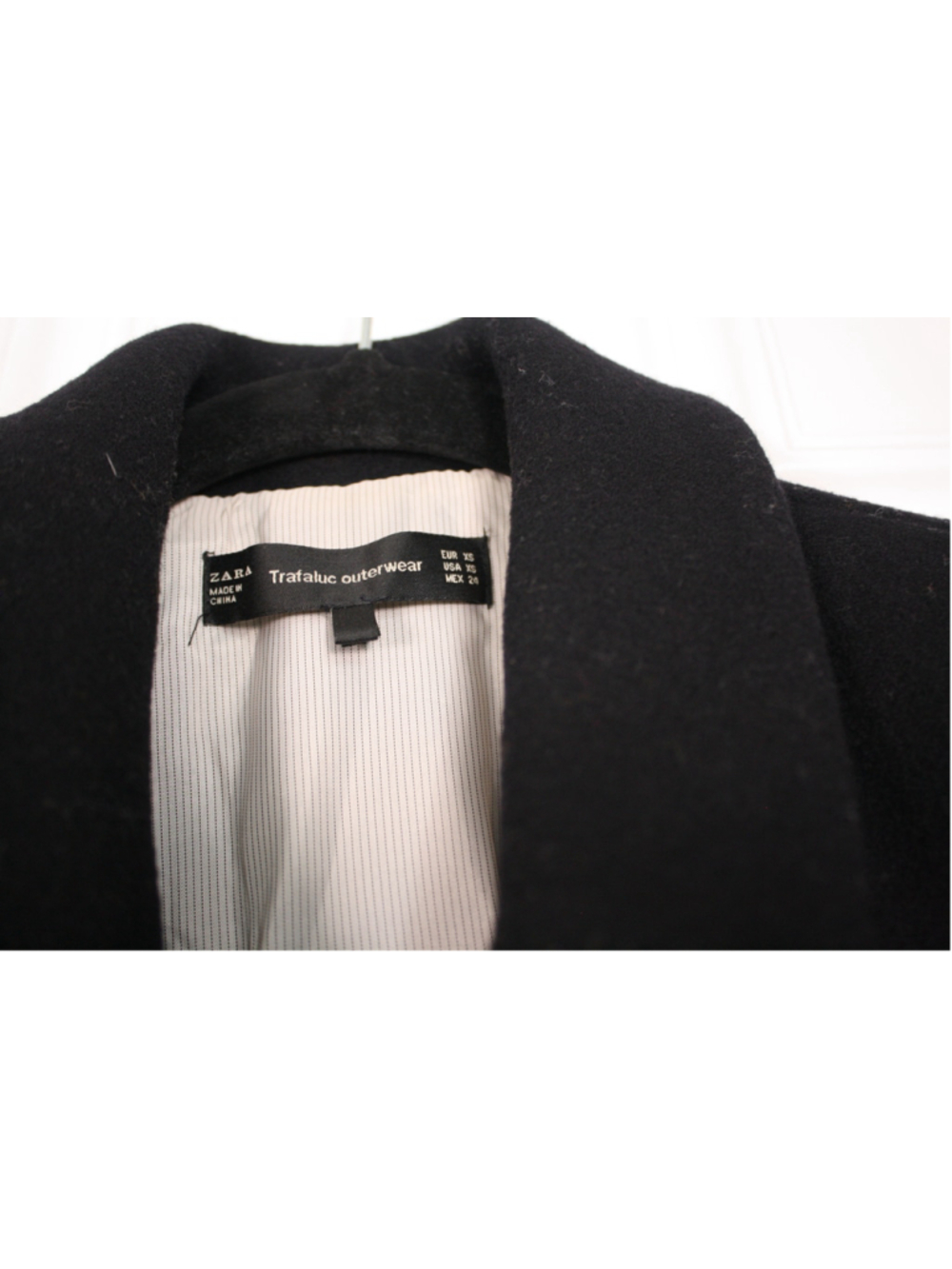 Zara Trafaluc XS Wool Blend Military Peacoat Lovers Embroidered Black Jacket - Picture 6 of 13